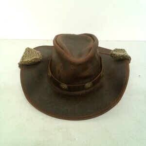 Henschel Hat Company Leather Embossed Men's Cowboy Hat Wool Lined